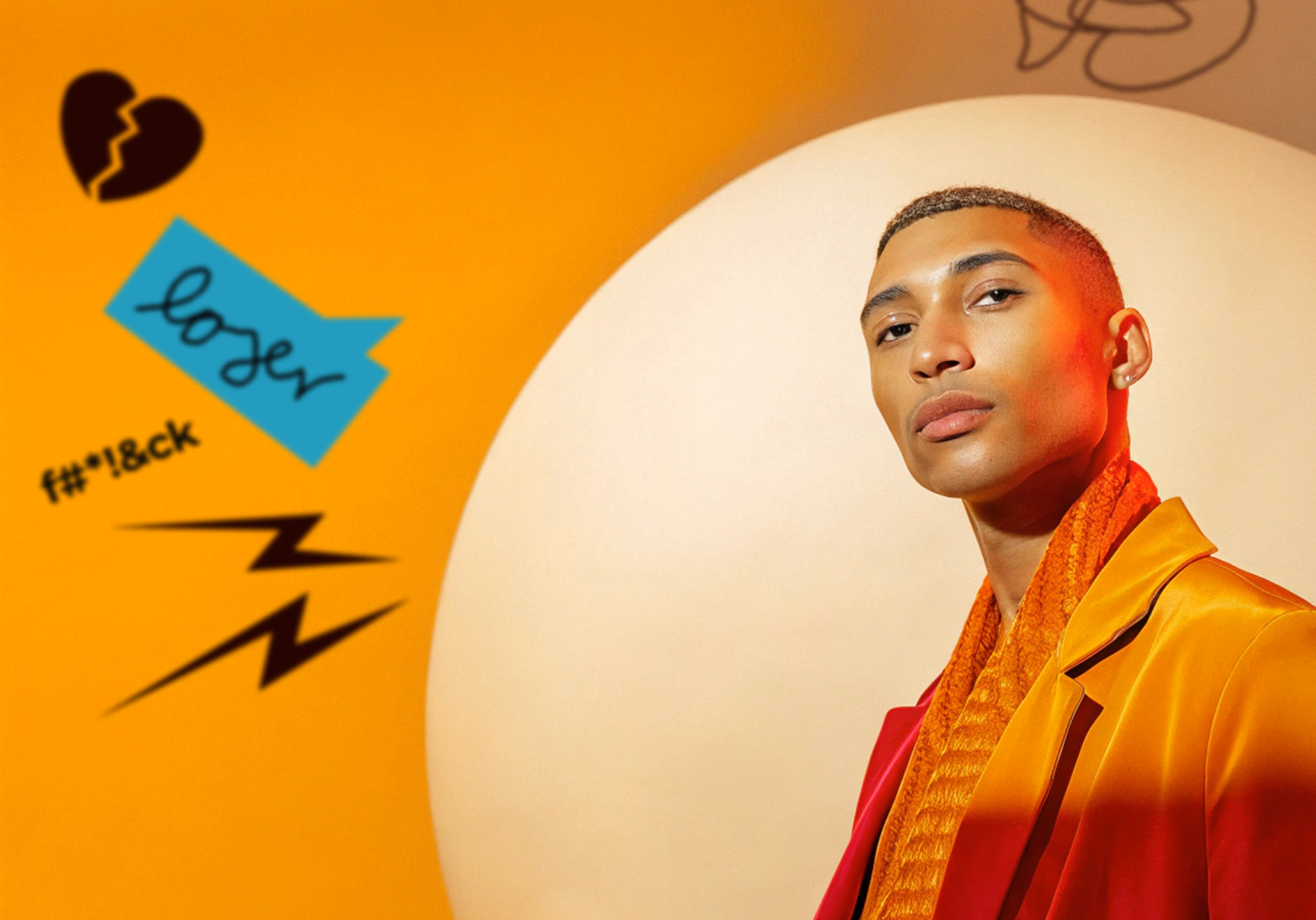 Person im Profil vor lila Hintergrund